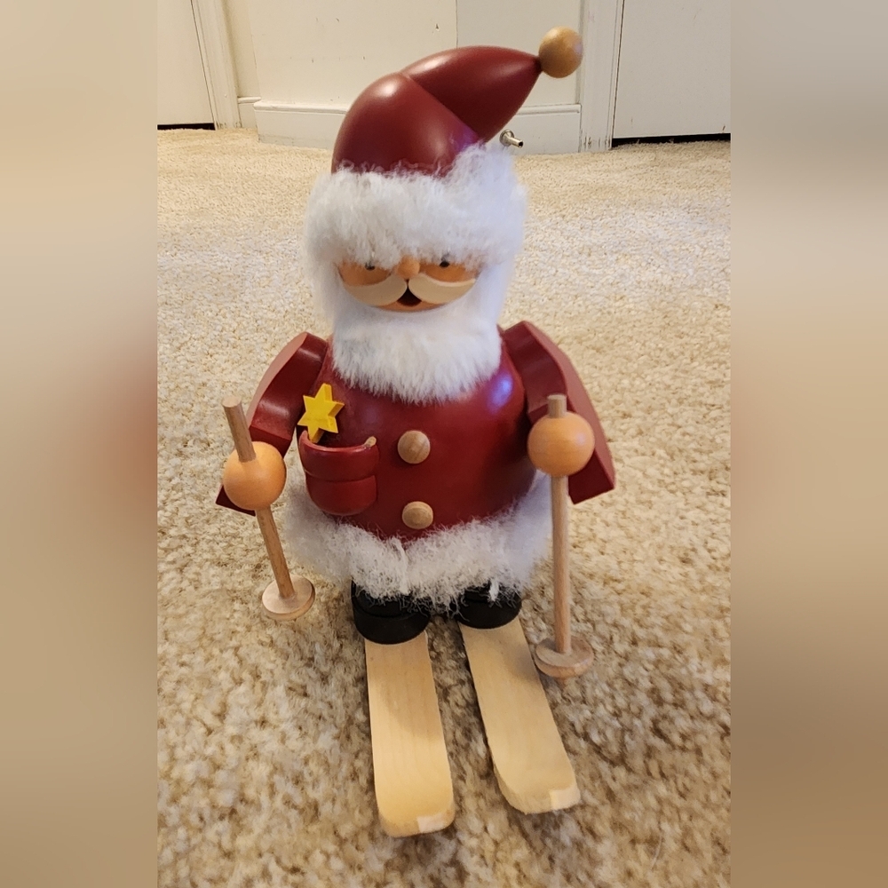 Santa Claus On Skis Incense Smoker German